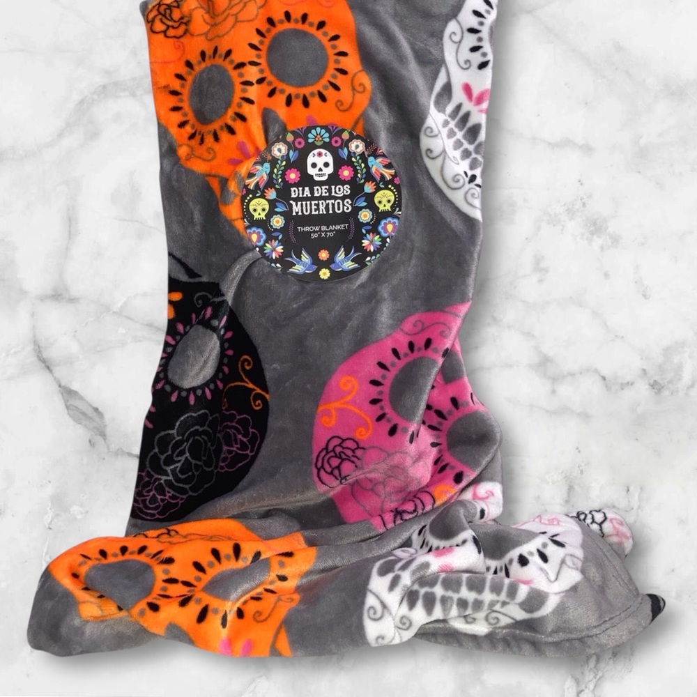 Halloween Dia de los Muertos Throw Blanket NEW